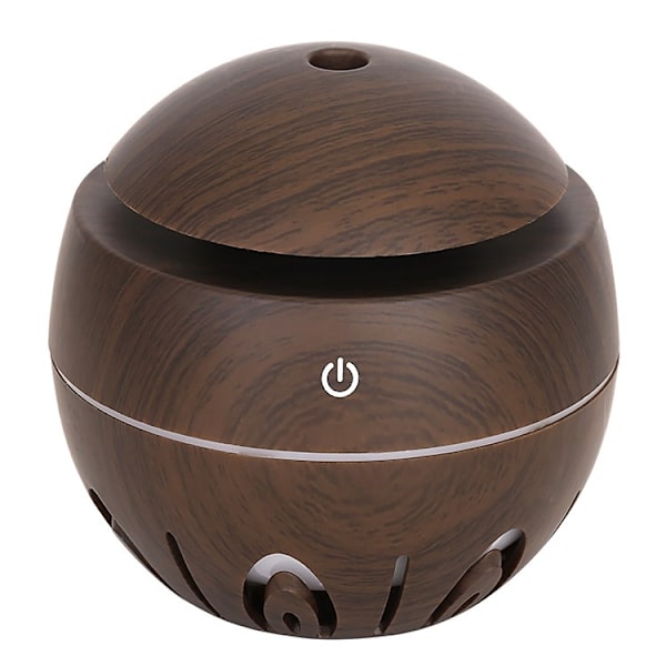 USB Bil Aroma Diffuser Luftfugter Træstruktur (Hul Dyb Træ)