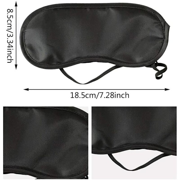 Engångs Ögonmask Flygresa Sömn Skuggning Ögonmask Andningsbar Polyester Enfärgad Ögonsköld Öronpropp Svart Oberoende OPP-påse Förpackning 15st