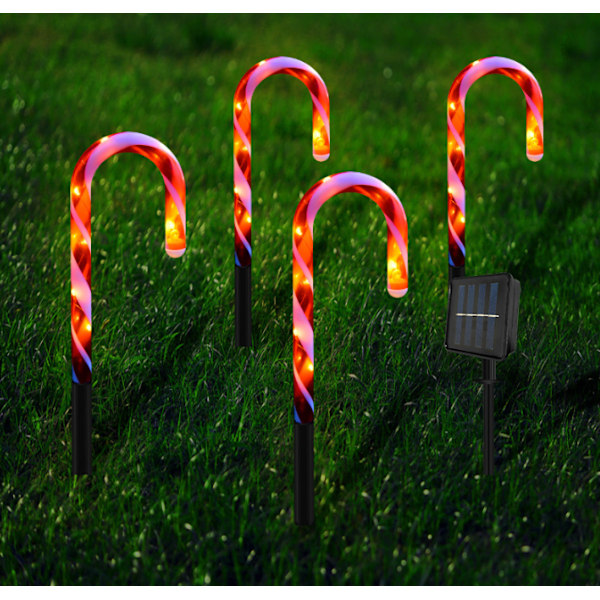 38CM Solcellsdrivna Julgransljus En Slinga Fem Solcells LED-lampor Julgransljus