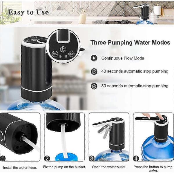 Bärbar 5 Gallon Vattendispenser Elektrisk Pump för Dricksvattenflaskor