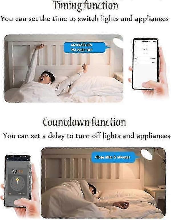 Mini Smart Lysafbryder DIY Afbrydermodul, AC/DC WiFi-afbryder styret af Smart Life/Tuya App, understøtter 1-vejs eller 2-vejs