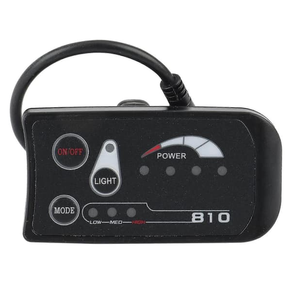 Ebike LED Display Connector 810 til cykelhastighed og lys sort Black