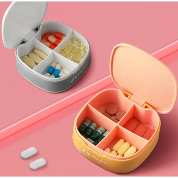 Bärbar Förpackning Mini Förseglad Förvarings Pillerask*2 (Vit)