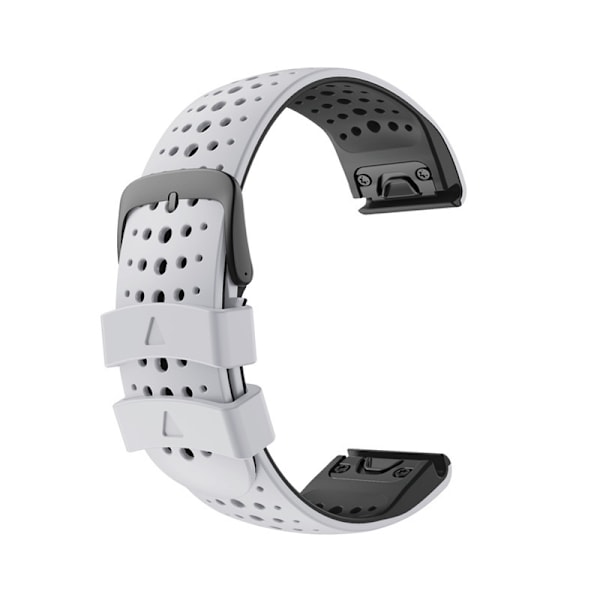 Kellon ranneke Garmin Fenix 5X, 5X Plus, 6X, 6X Pro, 3, 3HR, 2 - 26 mm -kelloille Svart + Vit Sort + Hvid