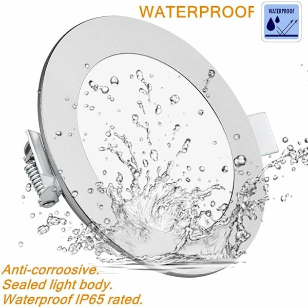 Sæt med 4 5W 8cm 3000K LED Indbyggede Spotlights til Autocamper, Båd, Varevogn, Køkken, Badeværelse, Garderobe Varm Hvid
