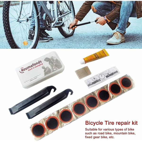 Cykel Dæk Reparationssæt Mountainbike Bærbart Dæk Reparationsværktøj Æske Dæk Reparationssæt Dæk Reparationslim Standard Edition Hvid Æske