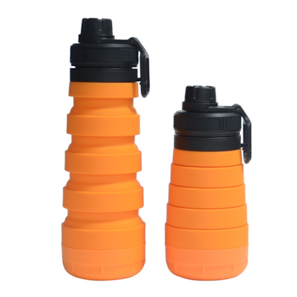 Populær Bærbar Foldbar Kedel Udendørs Silikone Kop Kreativ Løb Fitness Stor Kapacitet Sports Kop (Orange)