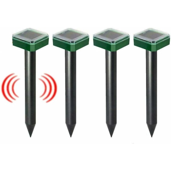 4-pack Solcellsdriven Mullvads- och Sorkskrämma, Skadedjursskydd, Vattentät, Solcellsdriven Djurskrämma