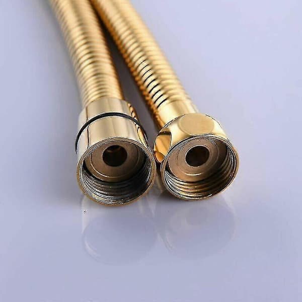 Fleksibel guld bruseslange 2m rustfrit stål med massive messingfittings 78 tommer
