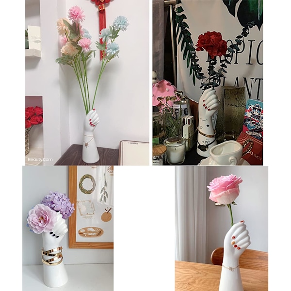 Vit Keramisk Vas för Hydroponisk Blomsterarrangemang Bordsdekoration