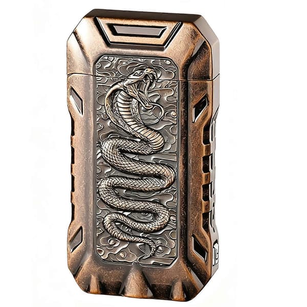 Multiverktyg Arc Tändare Överlevnadsutrustning Multifunktionell Robust Zinklegering Affärspresent Tiger Silver Is Snake Ancient Bronze