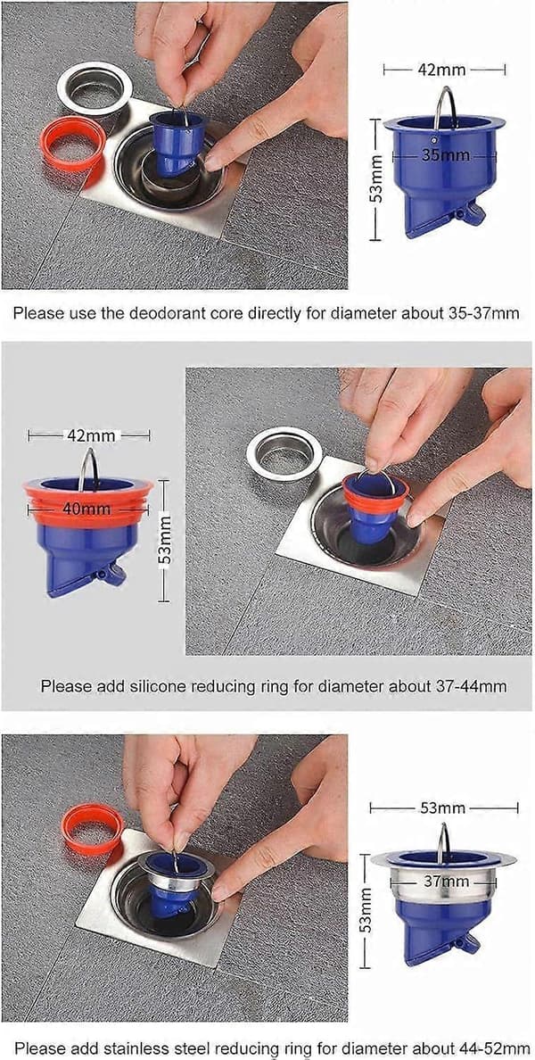 2st-Backflödesventil för duschgolv, magnetisk levitation, envägs dräneringsventil, snabbstopp, badkar, anti-lukt kök