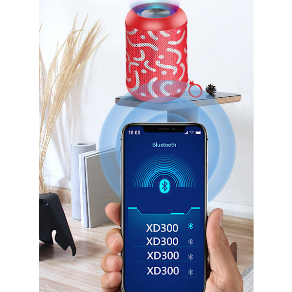 Bluetooth Højttaler, Lille Farverig Audio Bærbar Lille Farverig Lysende Vandtæt Lydkort (Sort),