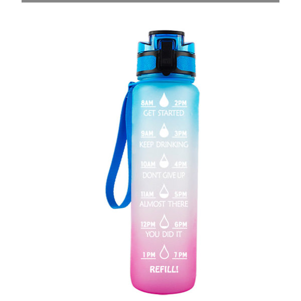 1000ML sport fitness vattenkopp plast skrubbhandtag läckagesäker vattenflaska student space cup