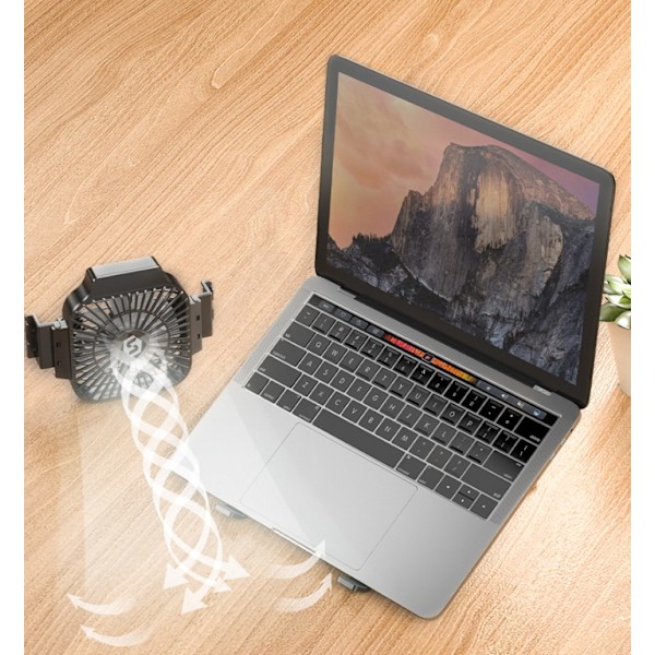 Laptop Radiator Stand Radiator Bærbar Lift med Blæser (Grå Stand + Grå Blæser)