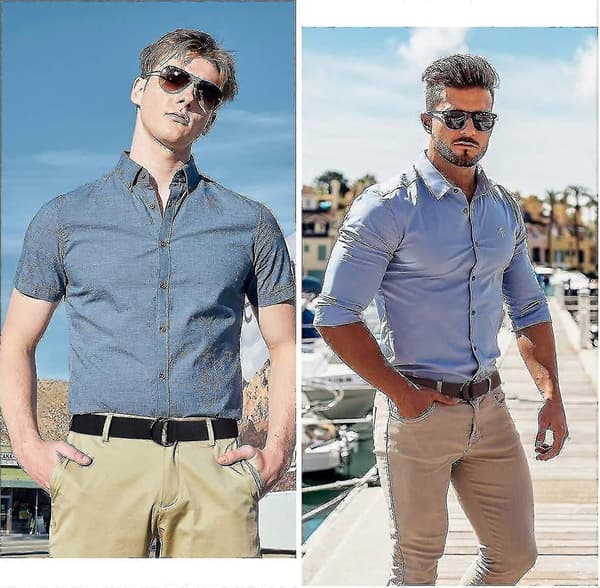 2-pack Canvasbälte för män med dubbel D-ring, slitstarkt och justerbart vardagsbälte 140 cm 140cm
