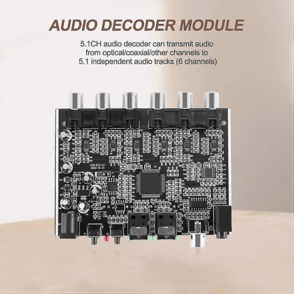 DAC-modul 5.1-kanals AC-3 PCM Digital Optisk DTS RCA HiFi Stereo Audio Hjemmebiograf Dekoder Forstærker