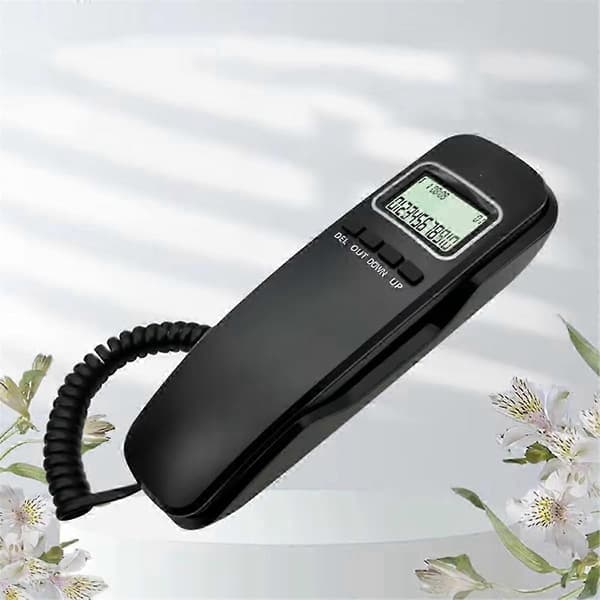 Robust vægmonteret fastnettelefon til hjemmekommunikation, sort Black