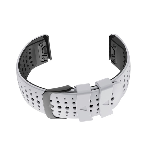 Klockarmband för Garmin Fenix 5X, 5X Plus, 6X, 6X Pro, 3, 3HR, 2 - 26 mm Svart + Vit Sort + Hvid