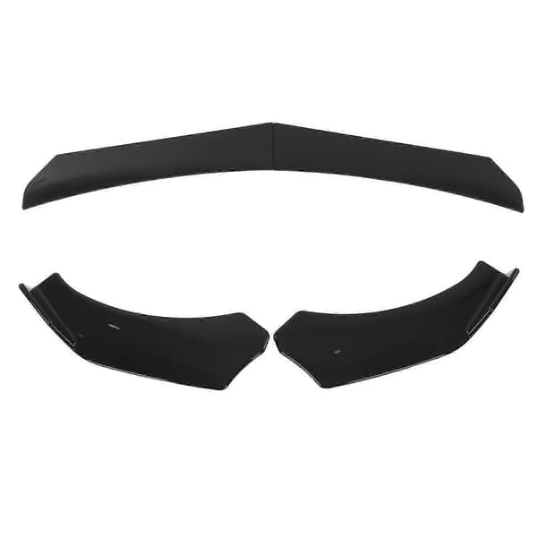 Universal Front Bumper Læbespoiler 4 Dele Blank Sort Aggressiv Dekoration