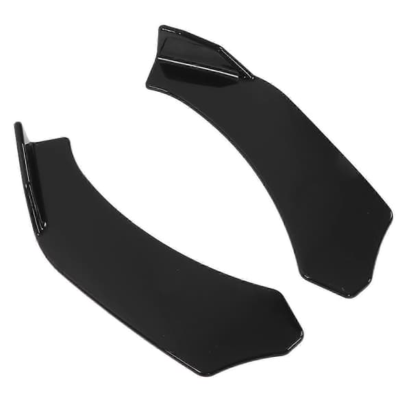 Universal Front Bumper Læbespoiler 4 Dele Blank Sort Aggressiv Dekoration