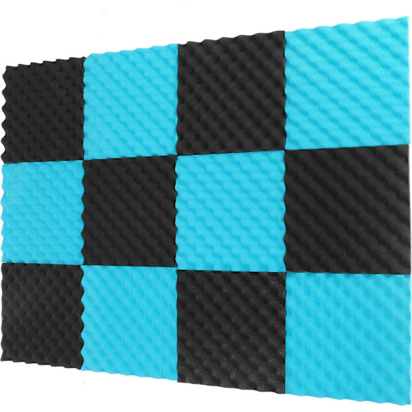 12 stk. 30x30x2,5CM Holdbart Lydisolerende Skum Studio Skum Akustisk Vægpanel Lydisolering Skum Studio Vægfliser