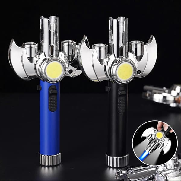 Kraftig Universal Multifunktionel Lighter Bærbar Vindtæt Lighter til Camping Sort Black