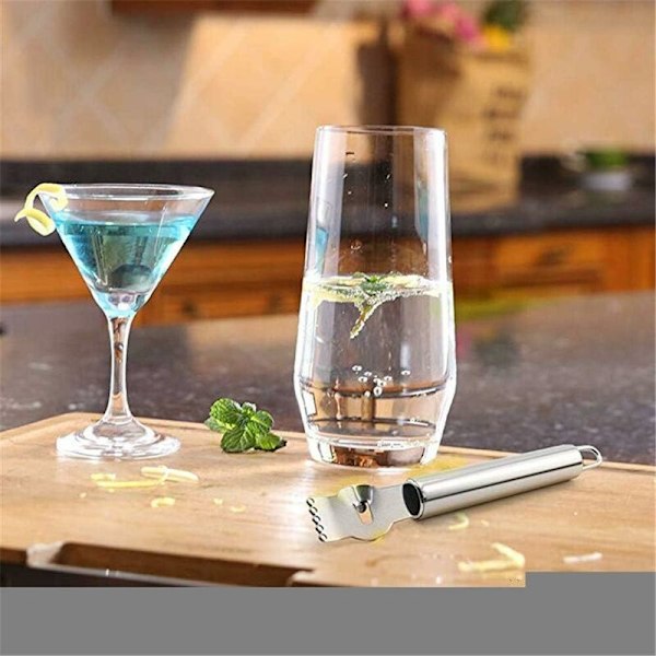 16,5x2,6cm Multifunktionell Rivjärnsskalare i Rostfritt Stål Citronrakhyvel Fruktskalare 16,5*2,6cm Citronrakhyvel