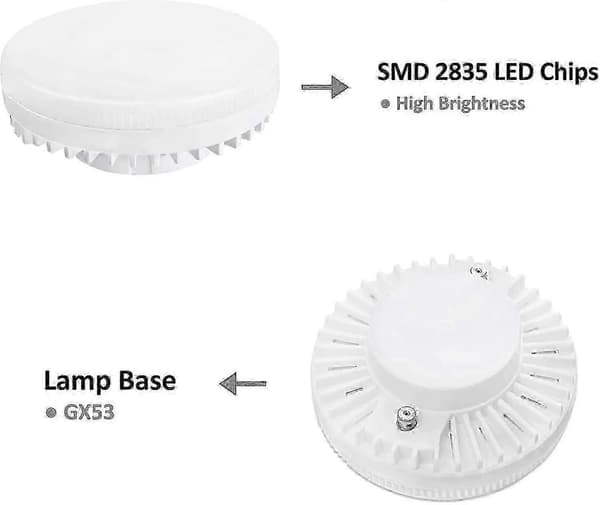 Gx53 LED-lampa 9W 4000K Neutralvit Ej Dimbar 4-pack