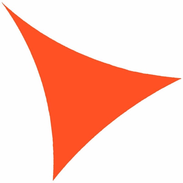 Orange trekantet solsejl L.3 x B.3 m