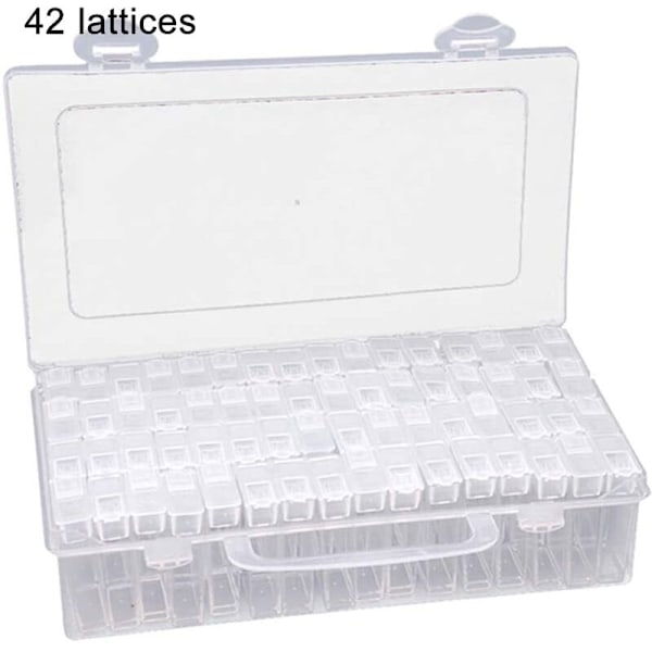 64 lokeron läpinäkyvä laatikko DIY käsintehty helmillä koristeltu timanttimaalaus säilytyslaatikko 42 lokeron uusi ympäristöystävällinen materiaali