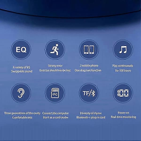 Stereo Bluetooth-hörlurar 100 timmars batteritid Brusreducerande Sport