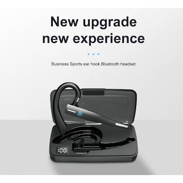Bluetooth Hörlurar Trådlöst Headset med Brusreducerande Mikrofon 90 Dagars Standby/110 Timmars Samtalstid, Bluetooth Hörlurar