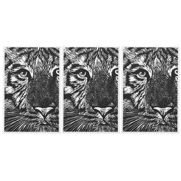 3 st gummisnideriblock Tigeransiktsmönster Gravyr DIY Tryckstämplingsämnen
