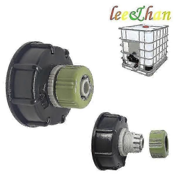S60x6 IBC Containerhaneadapter 3/4 Tommer Vandhaneventil Med Hurtigslangekobling Erstatningstud Til Havebrug