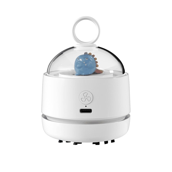Mini Bærbar Støvsuger Kreativ Desktop Mini Støvsuger Smart Fejerobot (Hvid Dinosaur),