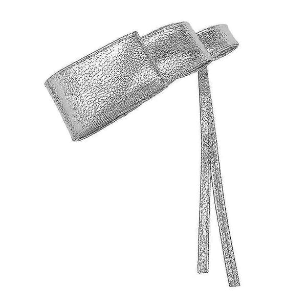 Mode taljebælte til kvinder, bredt læderbindebælte i forskellige farver silver