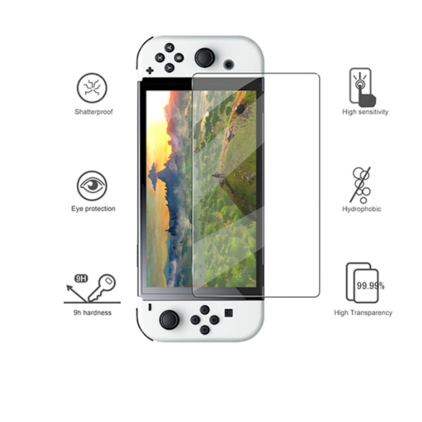 Switch karkaistu lasikalvo oled, koko näytön lasikalvo, teräväpiirto suojakalvo NS switch (1 kpl teräväpiirto karkaistu lasikalvo Switch),