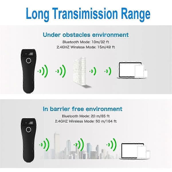 Streckodelæser HBA-W6 Trådløs 1D/2D CMOS Scanner USB Bluetooth Mini Lomme QR Læser til IOS Andr
