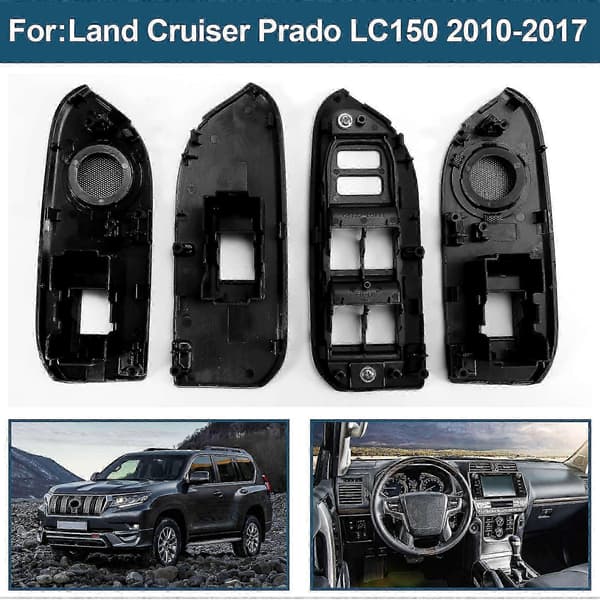1 sæt afdækning til elruder til kompatible Land Cruiser-modeller, sort Black