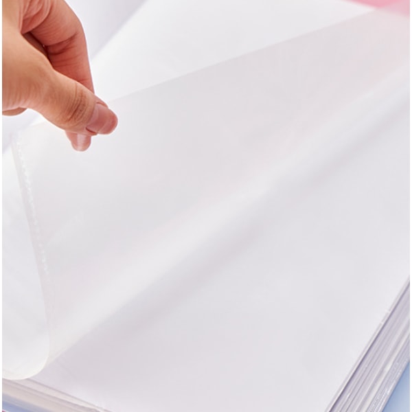 A4 mapp transparent insats flerskikts informationsbok student testpapper förvaringsväska lösblad kontrakt mapp filmapp (lila 100 sidor)