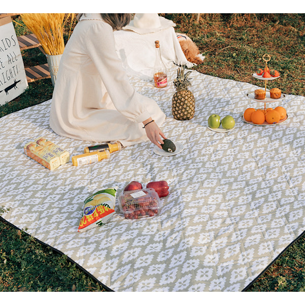 Picnicmåtte Fugtbestandig Måtte Picnic Klud Udendørs Måtte Picnic Forårstur Vandtæt Picnic Bærbar - Blå og Hvid Danny 2*2 m