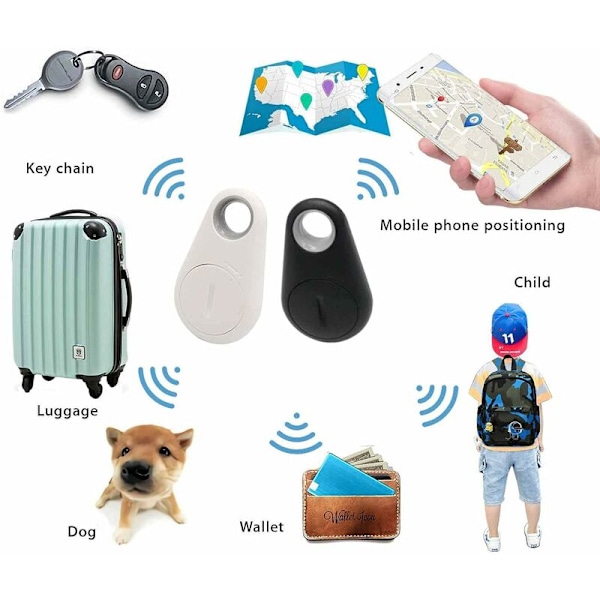 4stk Pet Orientation Detector, Vit + PE-påse + Manual * 2, Svart + PE-påse + Manual * 2