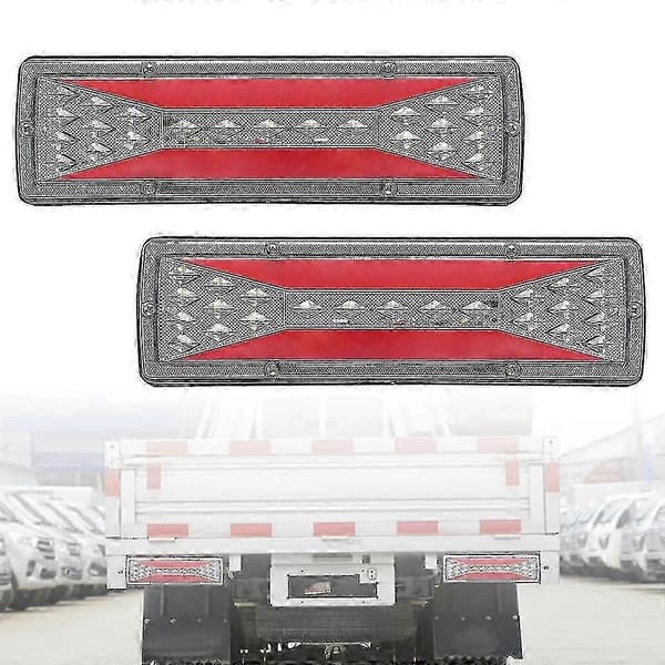 12V LED Baglygte til Trailer Lastbil Varevogn med Bremselys Baklys 2 stk. 2PCS Style E