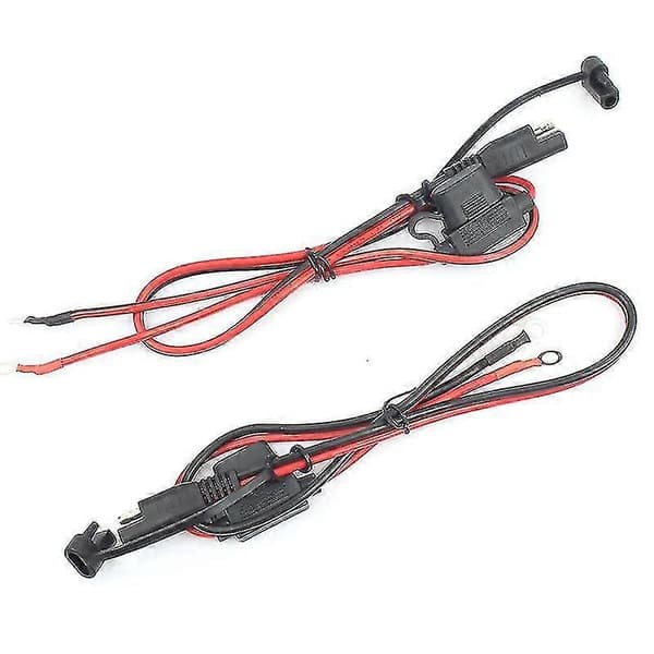 2 stk. SAE-ladekabel til motorcykelbatteri med ringterminal