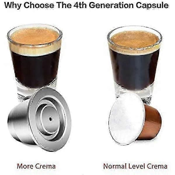 Genopfyldelige kaffekapsler 3 stk. rustfrit stål til Nespresso Inkluderer Tamper