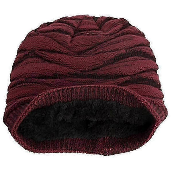 Varm stickad oversized slouch mössa unisex vintermössa lång stil
