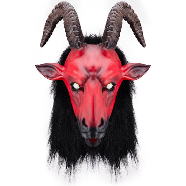 Skräck tjurhuvud hästhuvud djurmask huvudbonad horn demon helvetesbudbärare cosplay trick