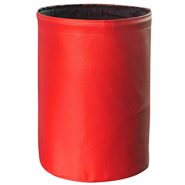 Vattentät kompressionsbil soptunna hopfällbar spade hängande mini multifunktionell bil läder soptunna diameter 16 * höjd 20 läder är lila