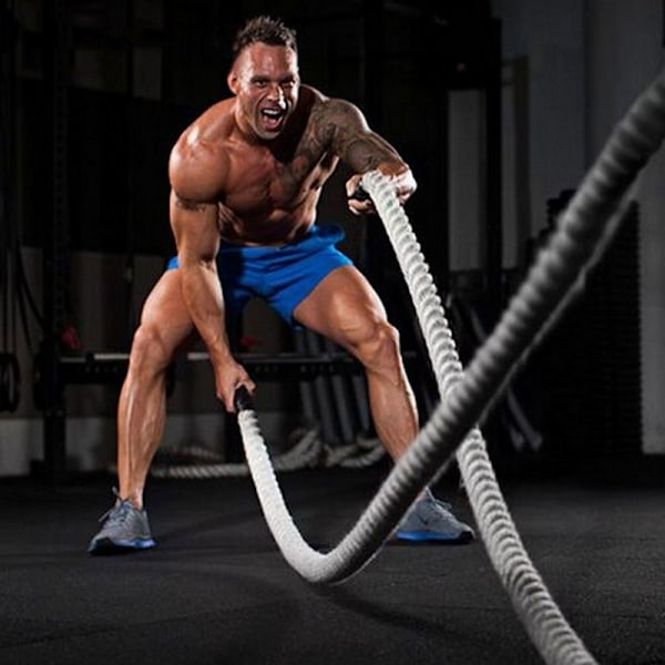 Battle Rope Fitness Aaltoliikeköysi 9m 55mm 11KG Musta TEMPSA